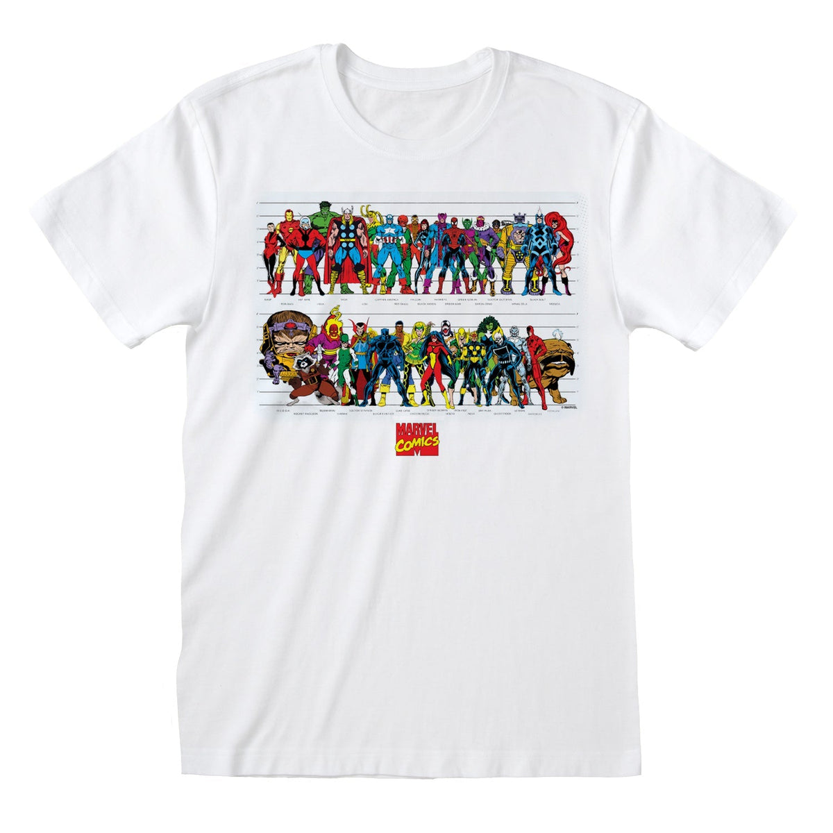 MARVEL COMICS - CHARACTER CHART T-SHIRT