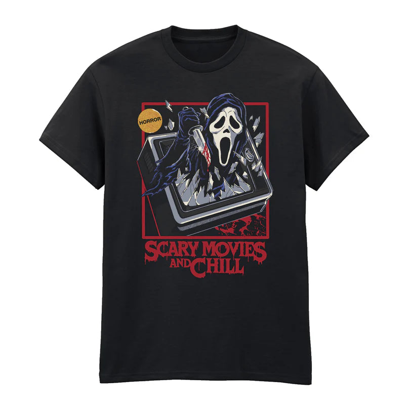 STEVEN RHODES COLLAB GHOSTFACE - SCARY MOVIES AND CHILL - T-SHIRT