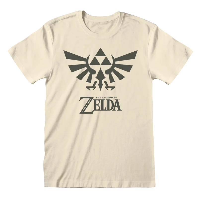 The Legend of Zelda – Hyrule Logo T-shirt i ecru med Hyrule-våbenskjold