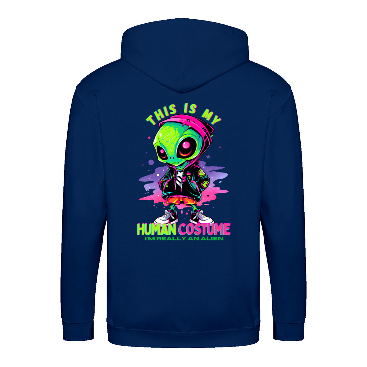 Human Costume zip hoodie – Sjovt statement – produktbillede 5