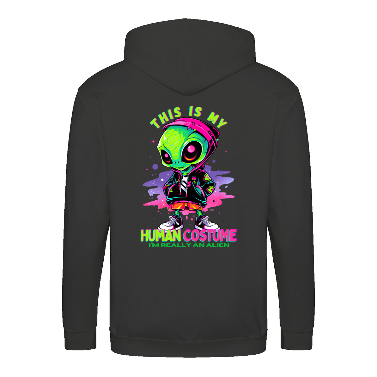 Human Costume zip hoodie – Sjovt statement – produktbillede 7