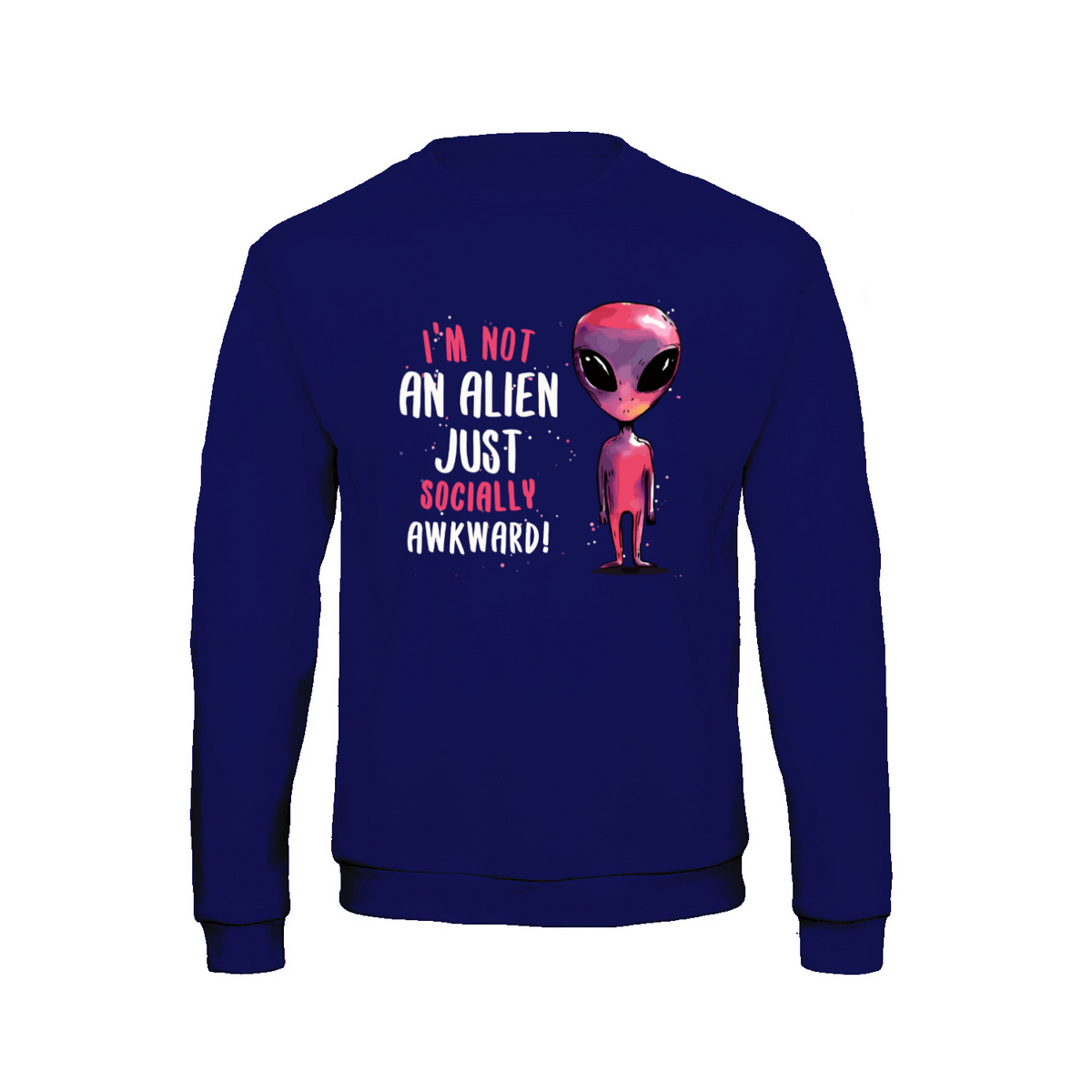 Socially Awkward/alien sweatshirt – Sjovt statement – produktbillede 3