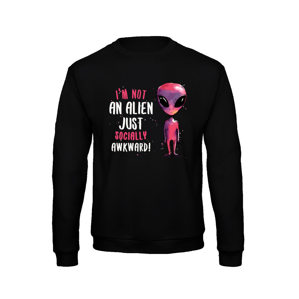 Socially Awkward/alien sweatshirt – Sjovt statement – produktbillede 8