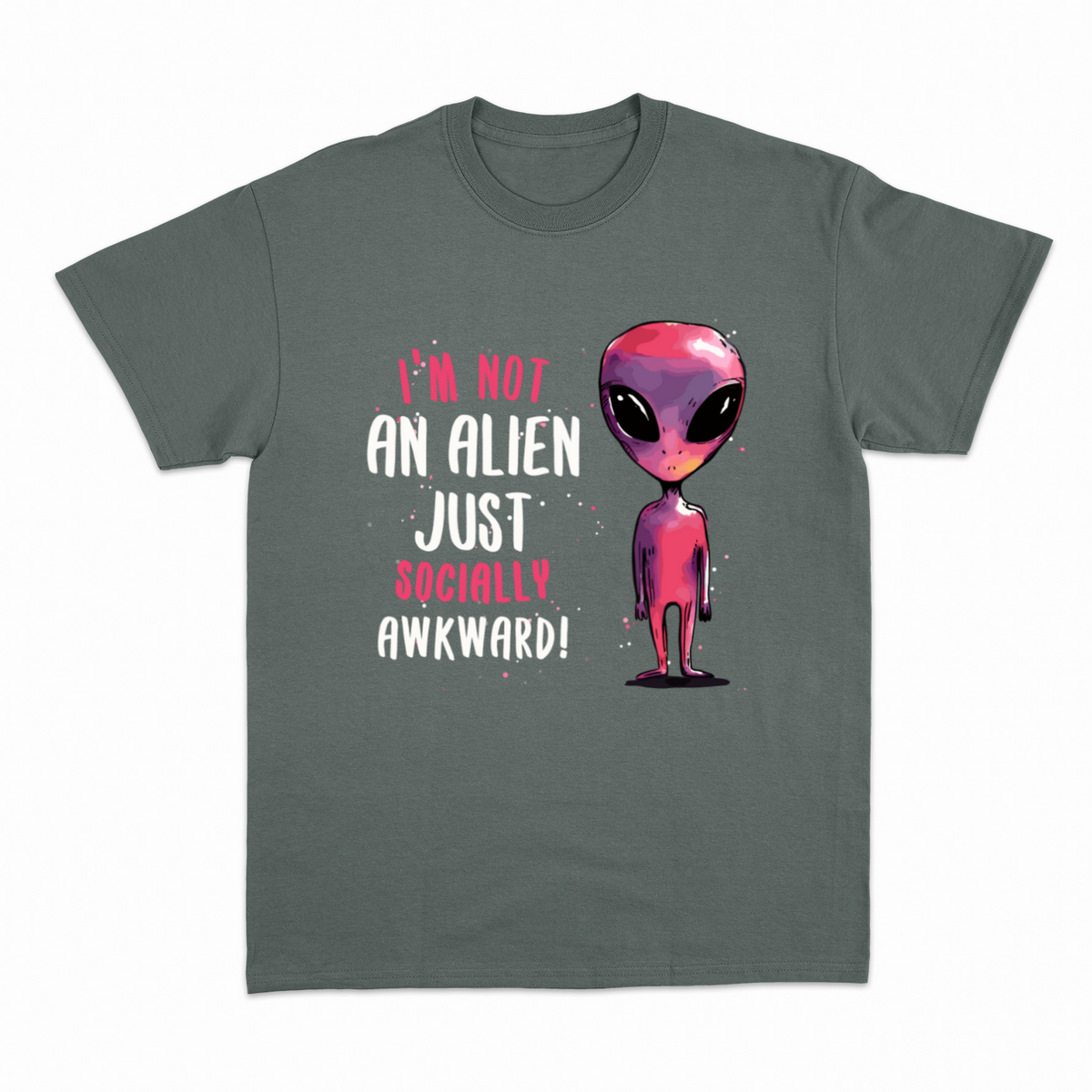 Socially Awkward Alien T-shirt – Sjov Alien T-shirt – produktbillede 7