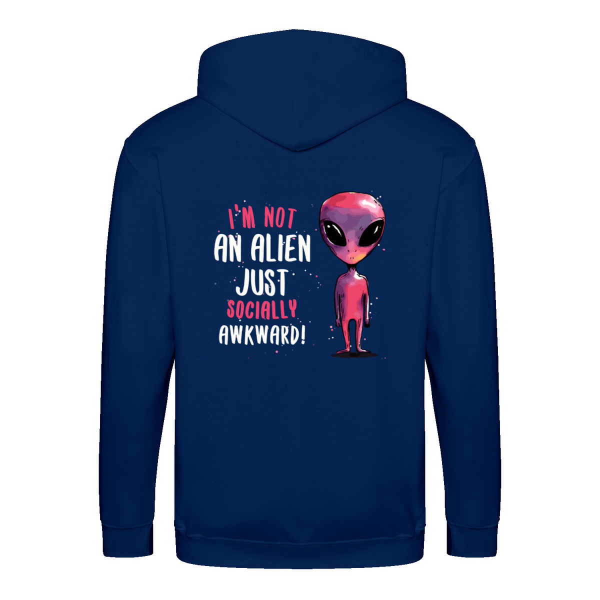 Socially Awkward/alien zip hoodie – Sjovt statement