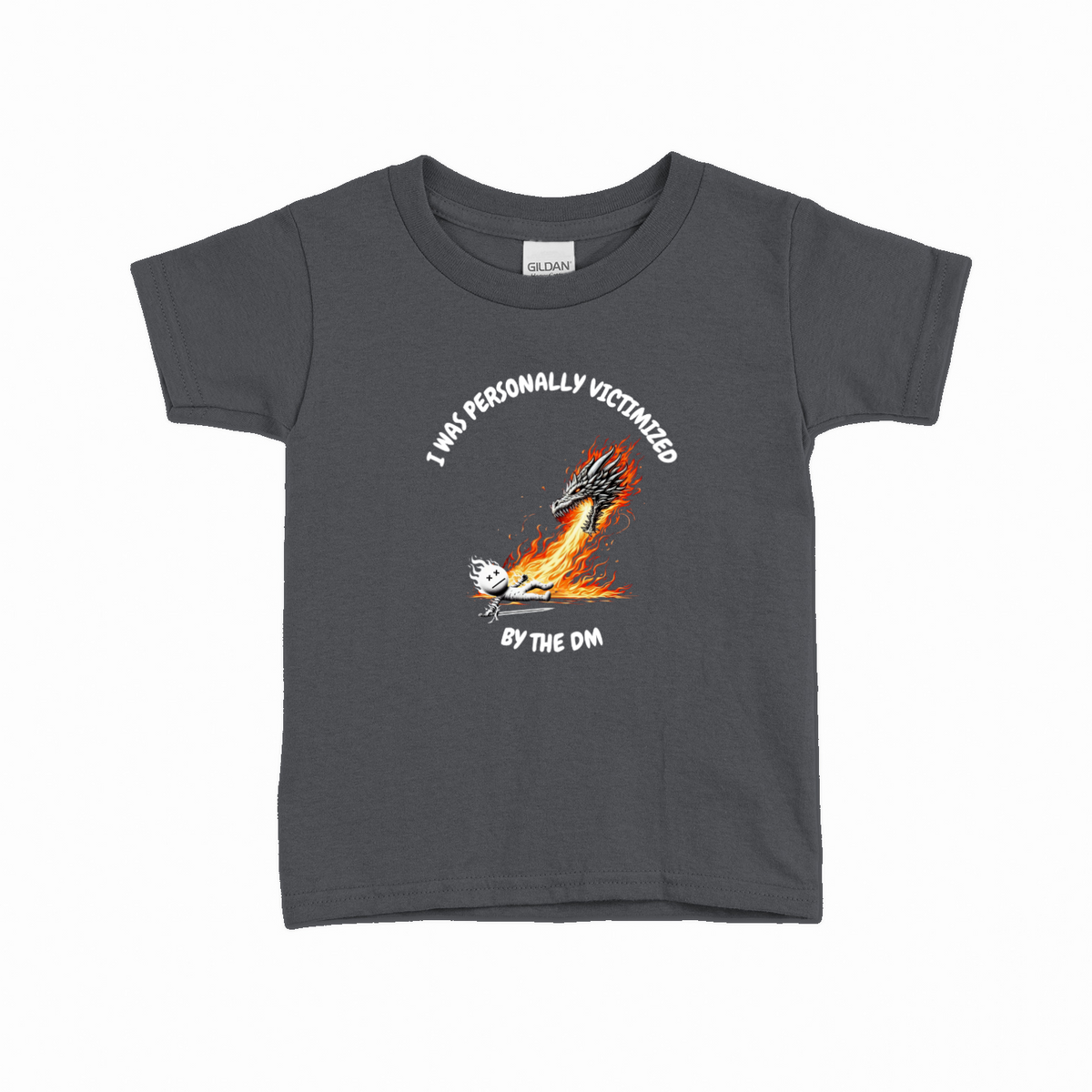 Victimized by DM T-shirt til børn – Rollespil design – produktbillede 16