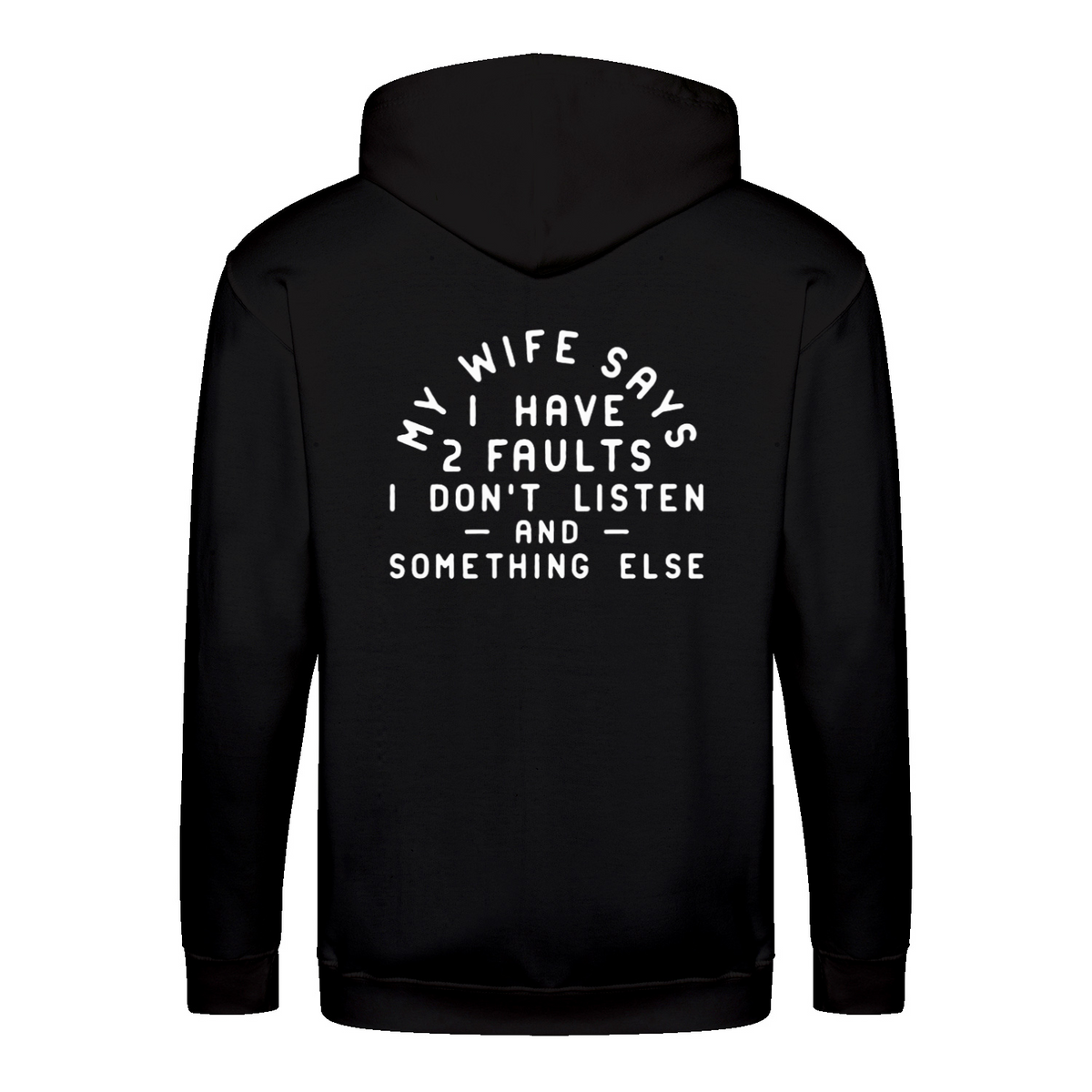 My Wife Says zip hoodie – Sjovt statement – produktbillede 3