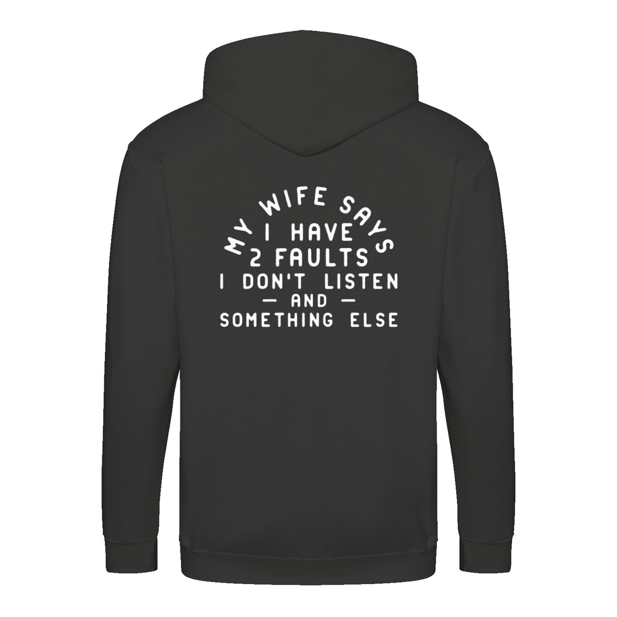 My Wife Says zip hoodie – Sjovt statement – produktbillede 5