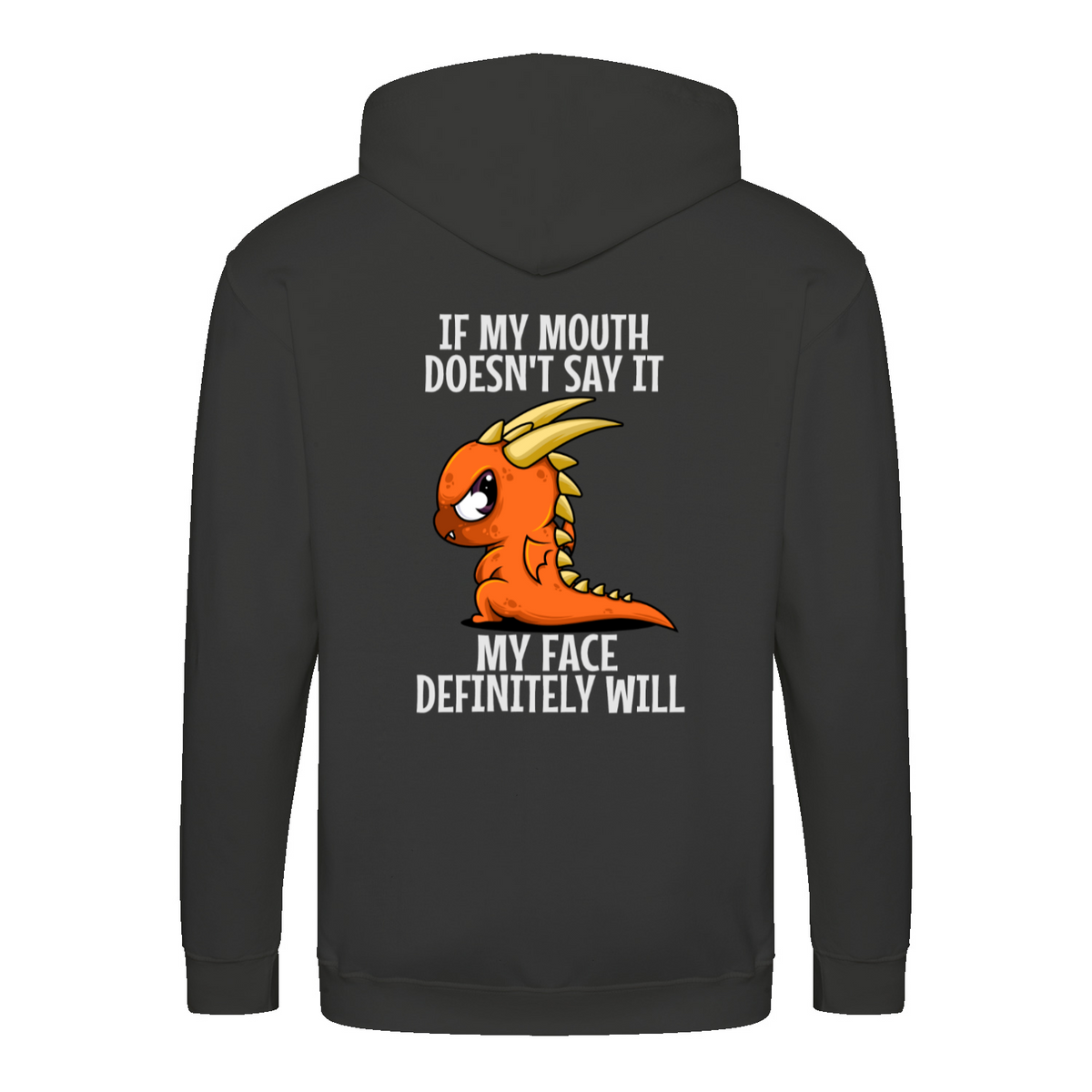 Funny Dragon zip hoodie – Sjovt statement – produktbillede 5