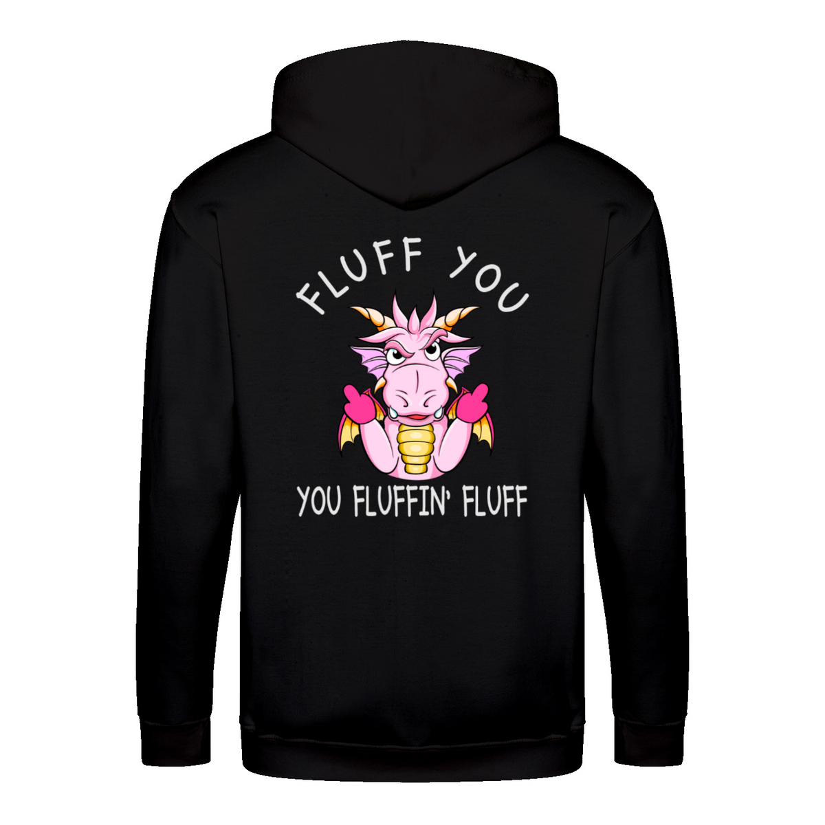 Funny Dragon 2 zip hoodie – Sjovt statement – produktbillede 3