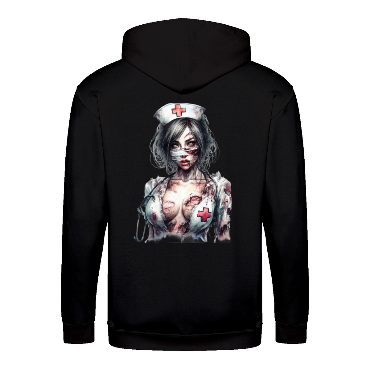 Zombie Nurse 2 zip hoodie – Horror – produktbillede 5