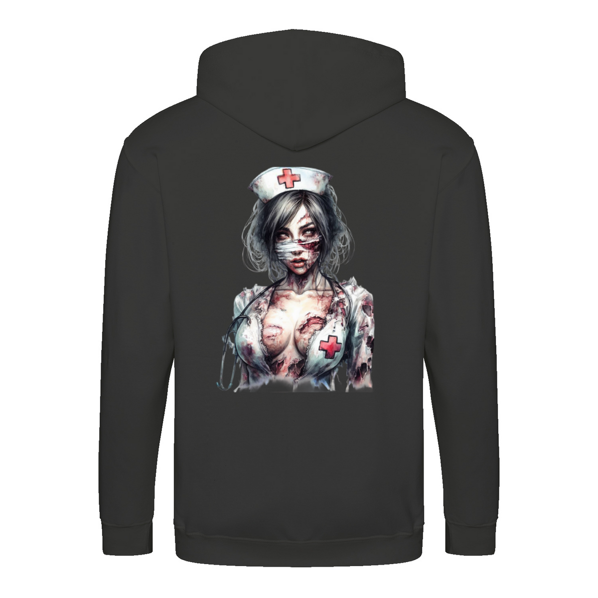 Zombie Nurse 2 zip hoodie – Horror – produktbillede 7