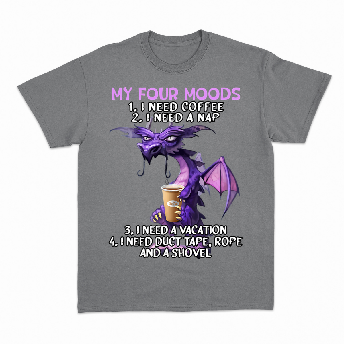 Four Moods T-shirt – Sjov statement T-shirt – produktbillede 16