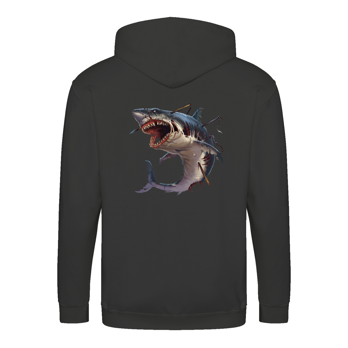 Zombie Shark zip hoodie – Horror – produktbillede 7