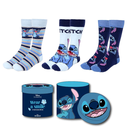 DISNEY STITCH - sokker i fed boks 3 pak - DISNEY STITCH - socks pack 3 pieces