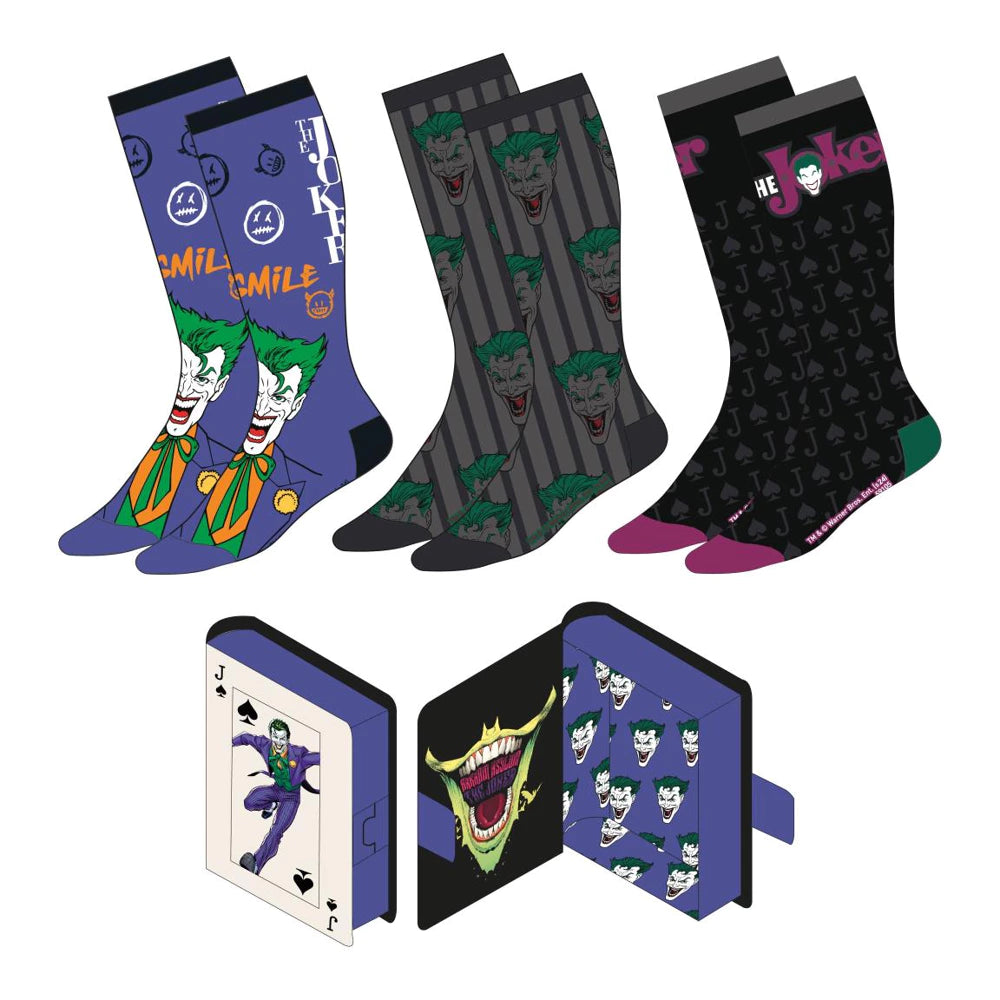 BATMAN - socks pack 3 pieces joker / BATMAN/JOKER sokker i fed boks med 3 stk.