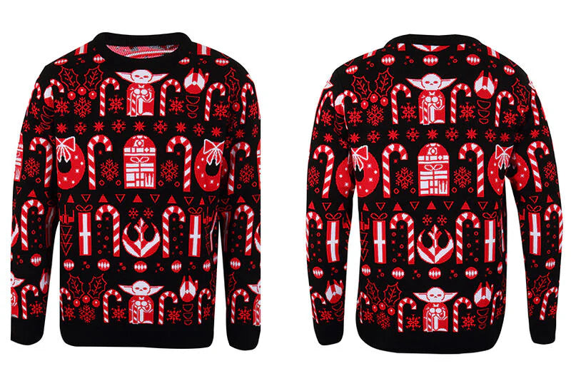 The Mandalorian Candy Cane julestrik – Star Wars Christmas Jumper