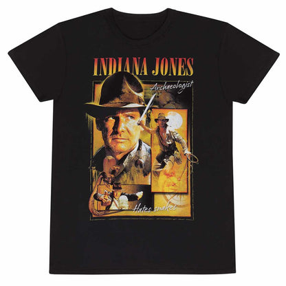 Indiana Jones - Homage (Unisex Black T-Shirt) Medium