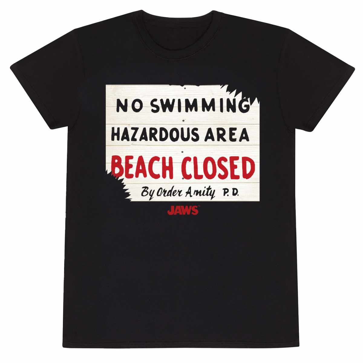 Jaws – No Swimming (Unisex Black T-Shirt)