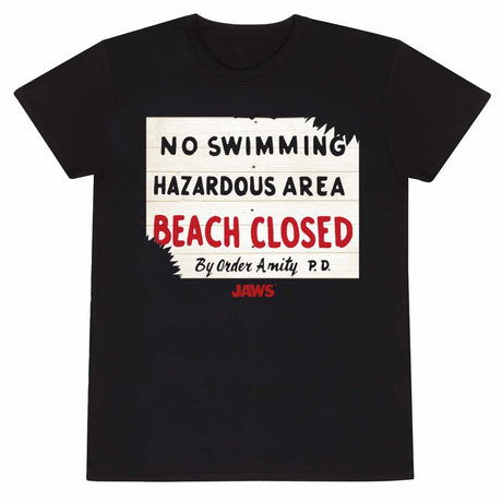 Jaws – No Swimming (Unisex Black T-Shirt)