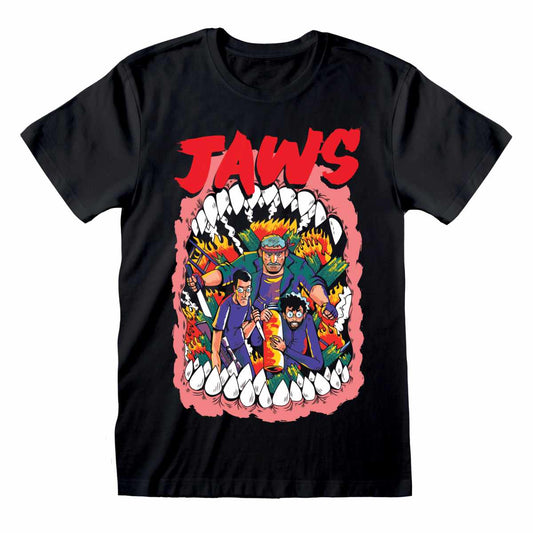 Jaws - Stylised Poster (Unisex Black T-Shirt)