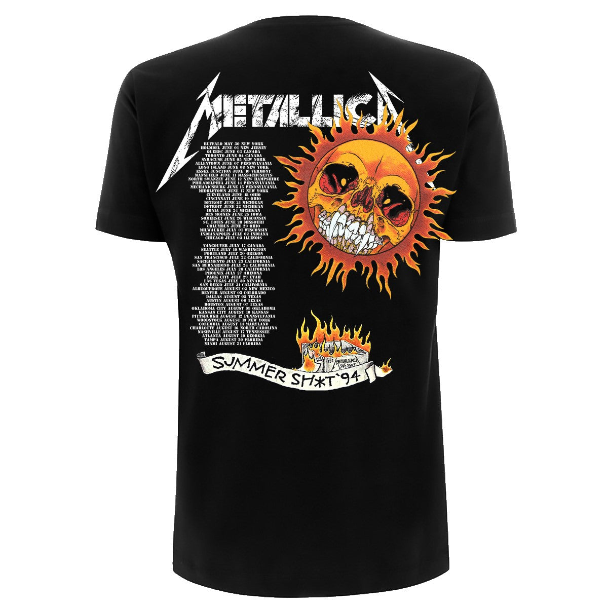 Metallica – Flaming Skull T-shirt – produktbillede 2