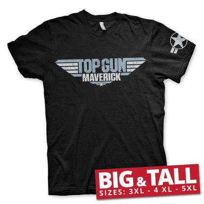 Top Gun Maverick Distressed Logo T-Shirt Long and tall