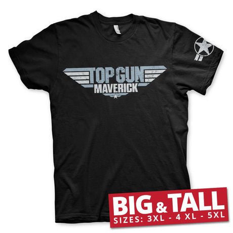 Top Gun Maverick Distressed Logo T-shirt Long and tall