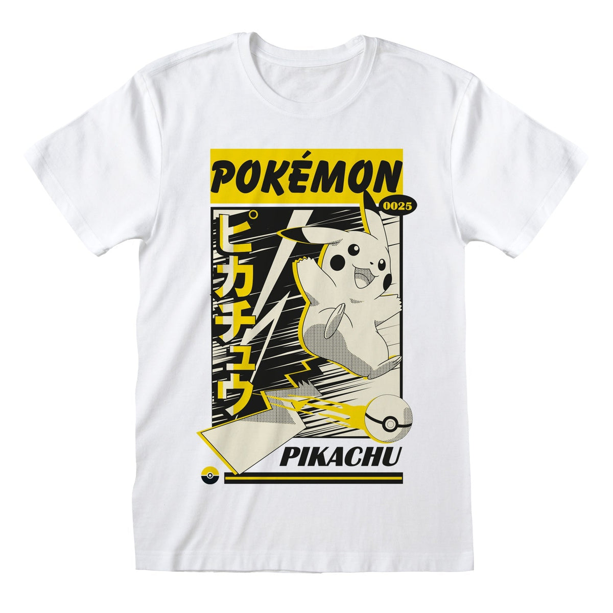 POKEMON - PIKACHU LIGHTNING KATAKANA T-SHIRT