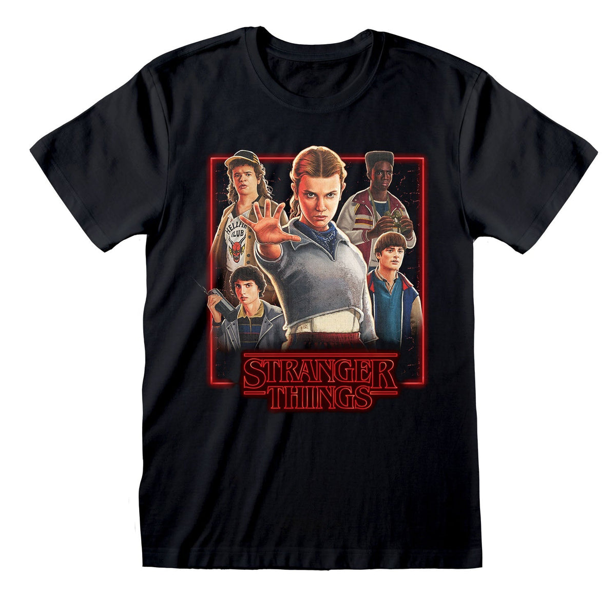STRANGER THINGS - CHARACTERS IN GLOWING BOX T-SHIRT