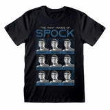 Star Trek – Many Moods Of Spock (Unisex Black T-Shirt)