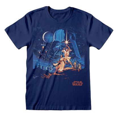 Star Wars - New Hope Vintage Poster (Unisex Black T-Shirt)