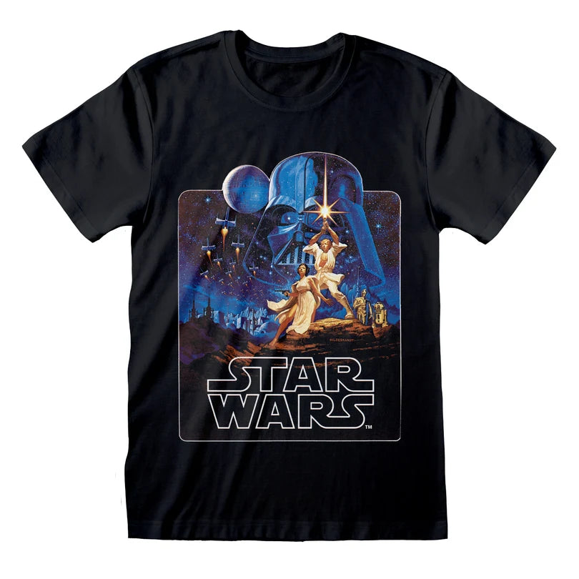 STAR WARS  CLASSIC HAND DRAWN NEW HOPE POSTER T-SHIRT
