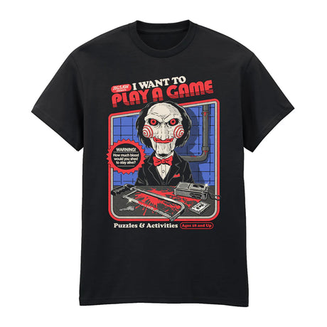 STEVEN RHODES COLLAB SAW – I WANT TO PLAY A GAME – T-shirt