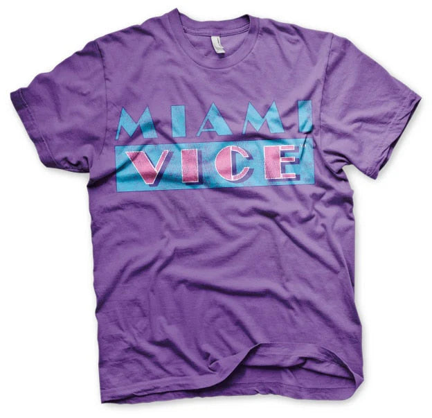 Miami Vice Distressed Logo T-shirt – Purple/Lilla
