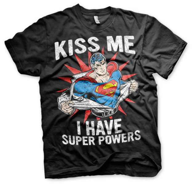 Kiss Me – I Have Super Powers / Superman T-shirt