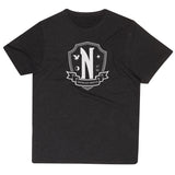 WEDNESDAY - NEVERMORE WHITE EMBLEM T-SHIRT