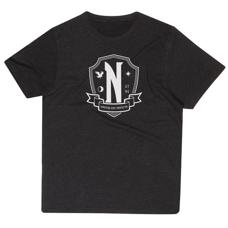 WEDNESDAY - NEVERMORE WHITE EMBLEM T-SHIRT