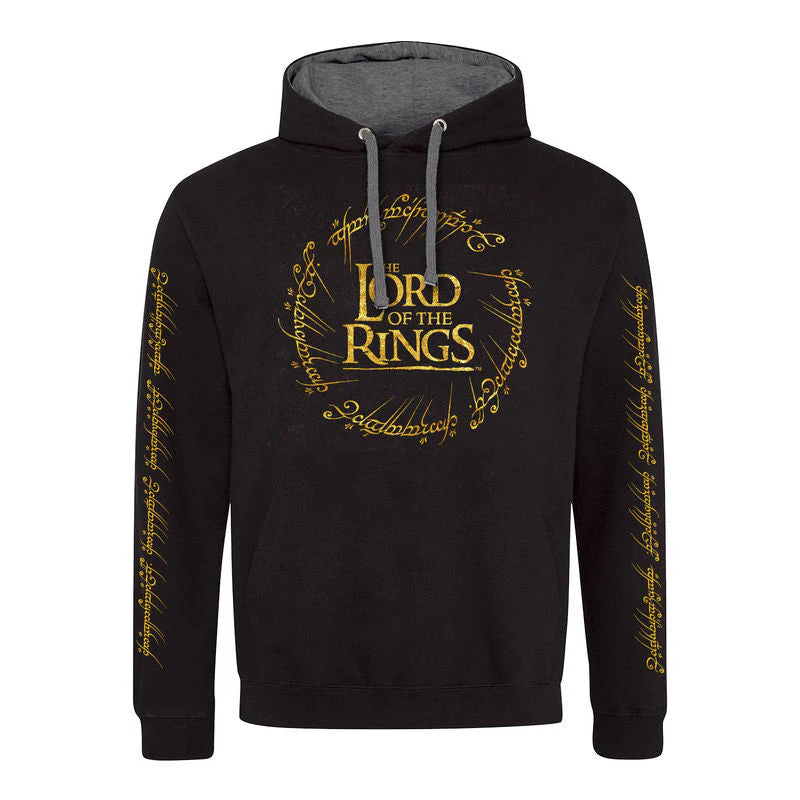 Lord of the Rings hoodie med guld tryk