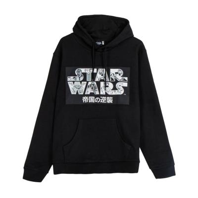 Sort Star Wars hoodie med logo og hætte – Cerdá