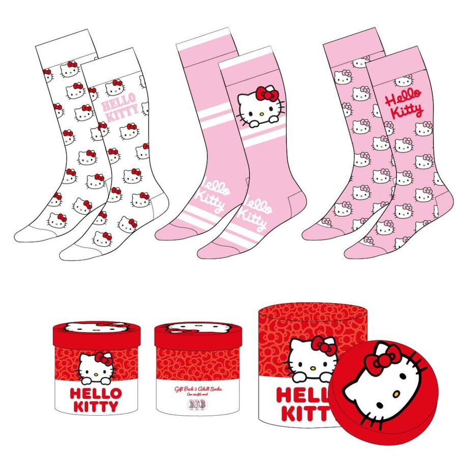 Hello Kitty 3 pak sokker 36/43