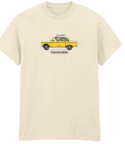 Ghostbusters Yellow Cab naturfarvet T-shirt med gult taxamotiv – Heroes Inc.
