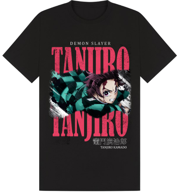 Tanjiro Kamado Split Text originalt merchandise-foto fra Heroes Inc.