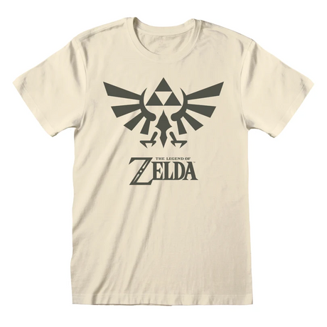 The Legend of Zelda – Hyrule Logo T-shirt i ecru med Hyrule-våbenskjold