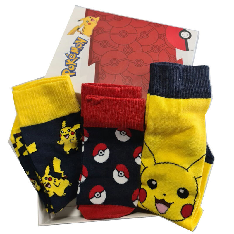 Pokemon 3 pak sokker i boks