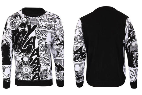 Star Wars Manga Panels sort og hvid julestrik – Christmas Jumper