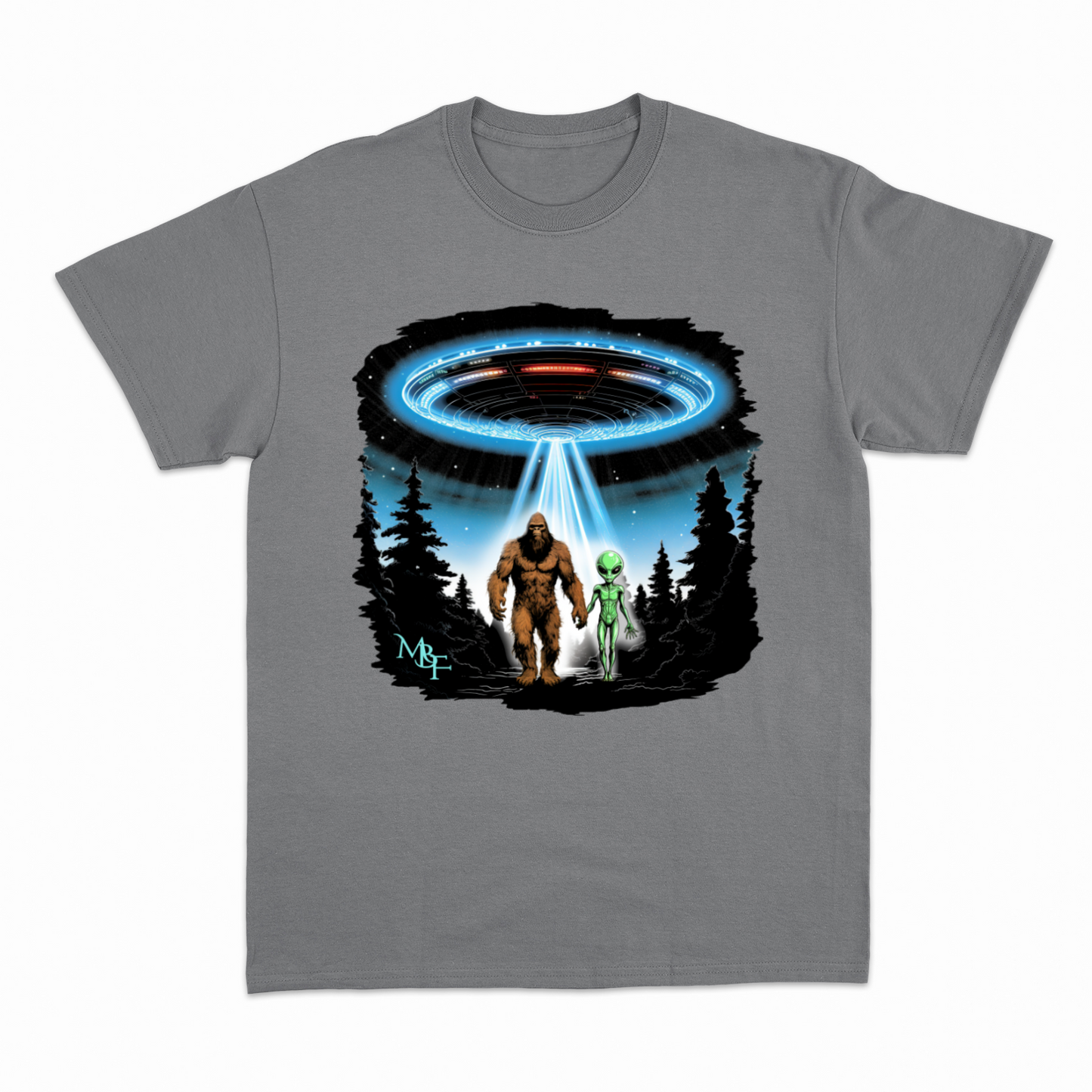 BIGFOOT AND ALIEN - Heavier fabric t-shirt