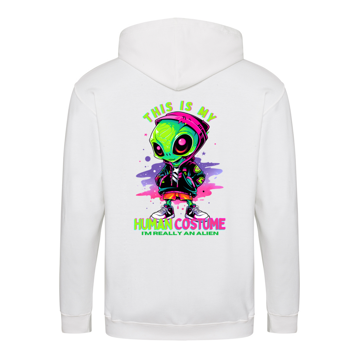 Human Costume zip hoodie – Sjovt statement – produktbillede 3