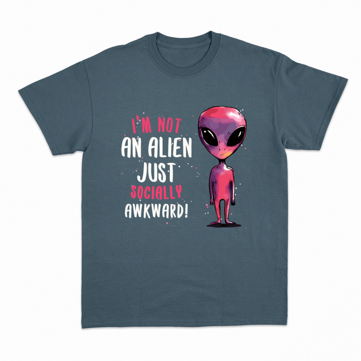 Socially Awkward Alien T-shirt – Sjov Alien T-shirt – produktbillede 15