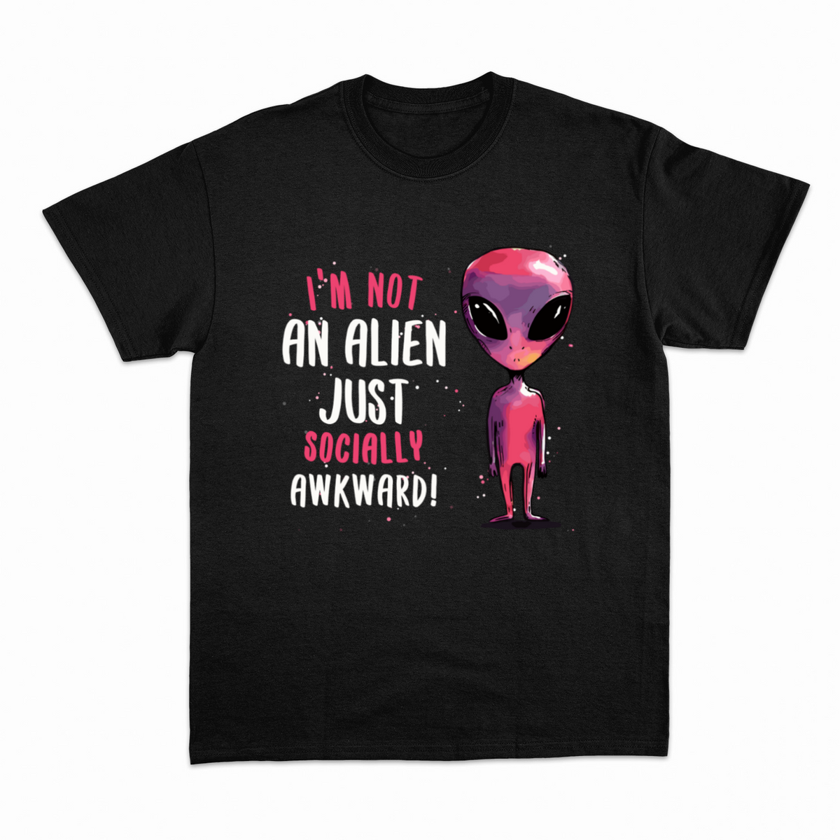Socially Awkward Alien T-shirt – Sjov Alien T-shirt – produktbillede 13